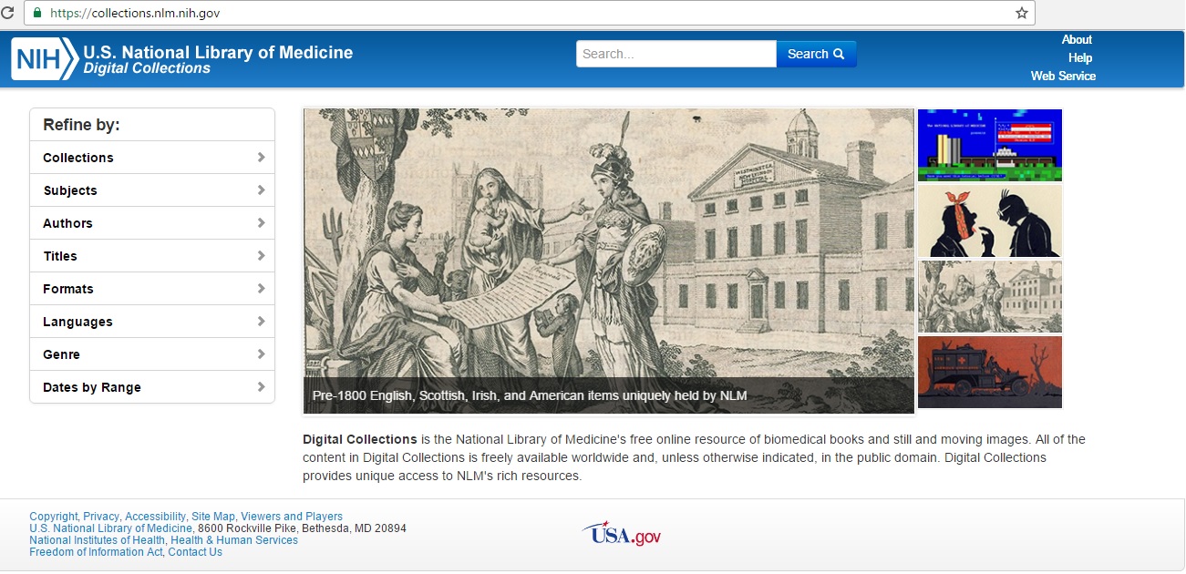 Digital Collections of the National Library of Medicine, USA