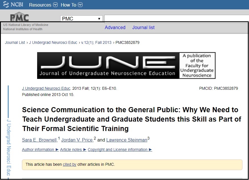 Science Communication to the General Public