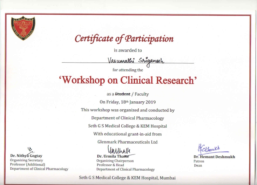 Seth GS Medical College and KEM Hospital-Workshop