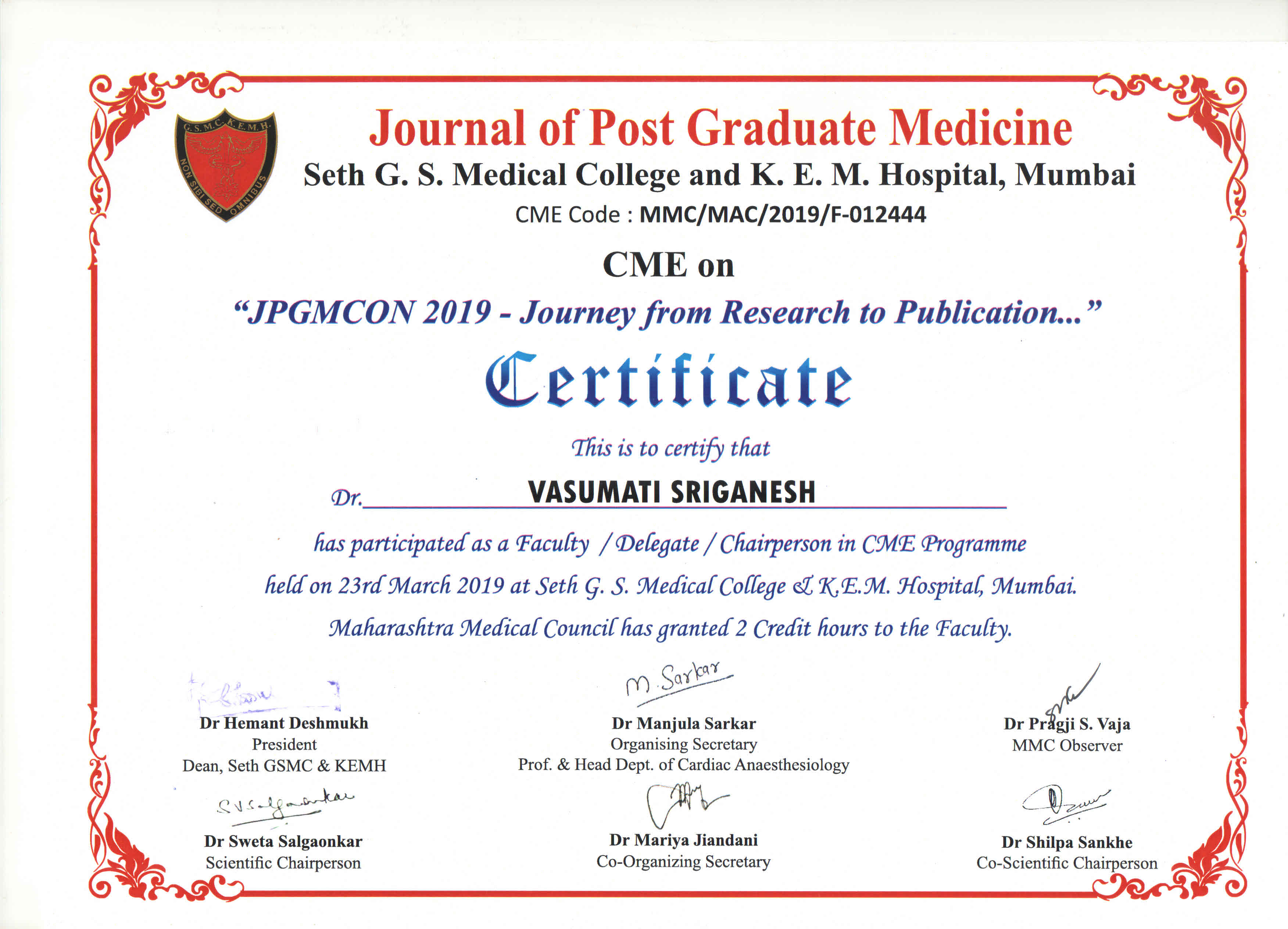 Journal of Post Graduate Medicine-Lecture