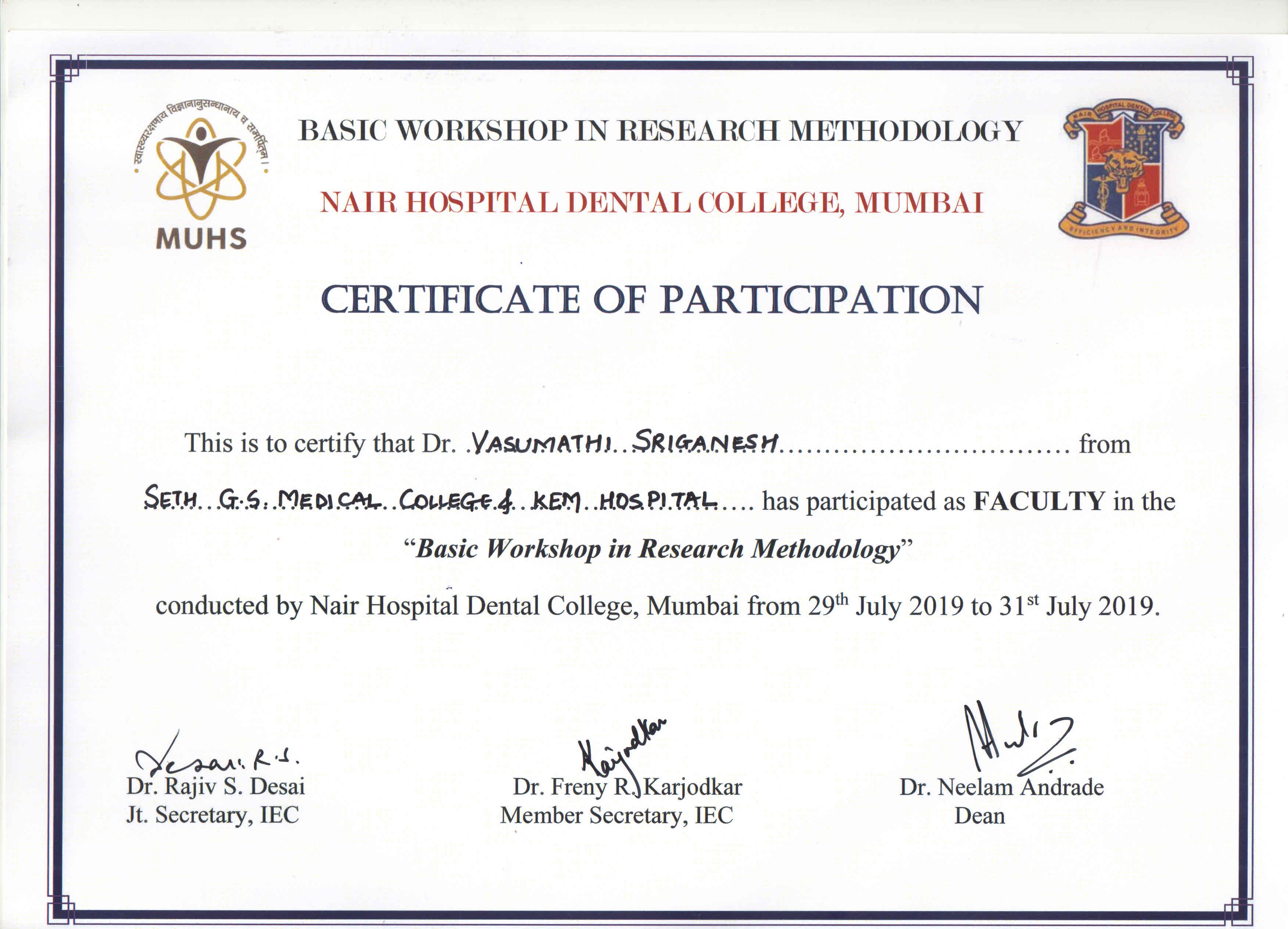 Nair Hospital Dental College-Lecture