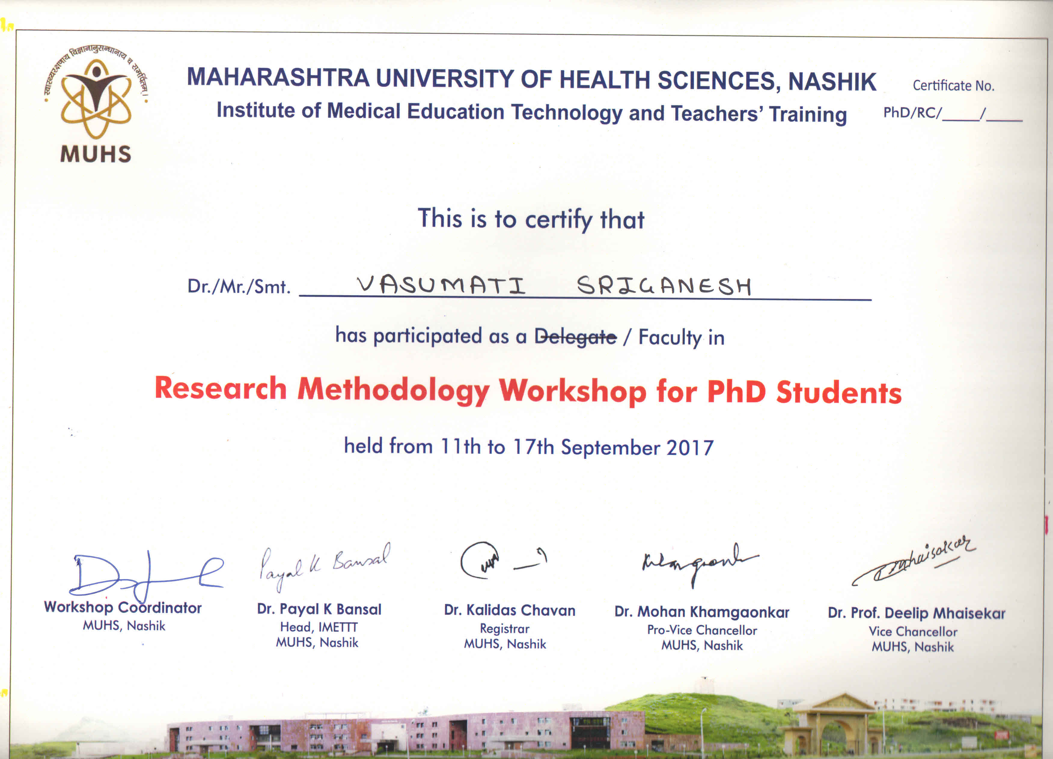 Maharashtra University of Health Sciences-Lecture