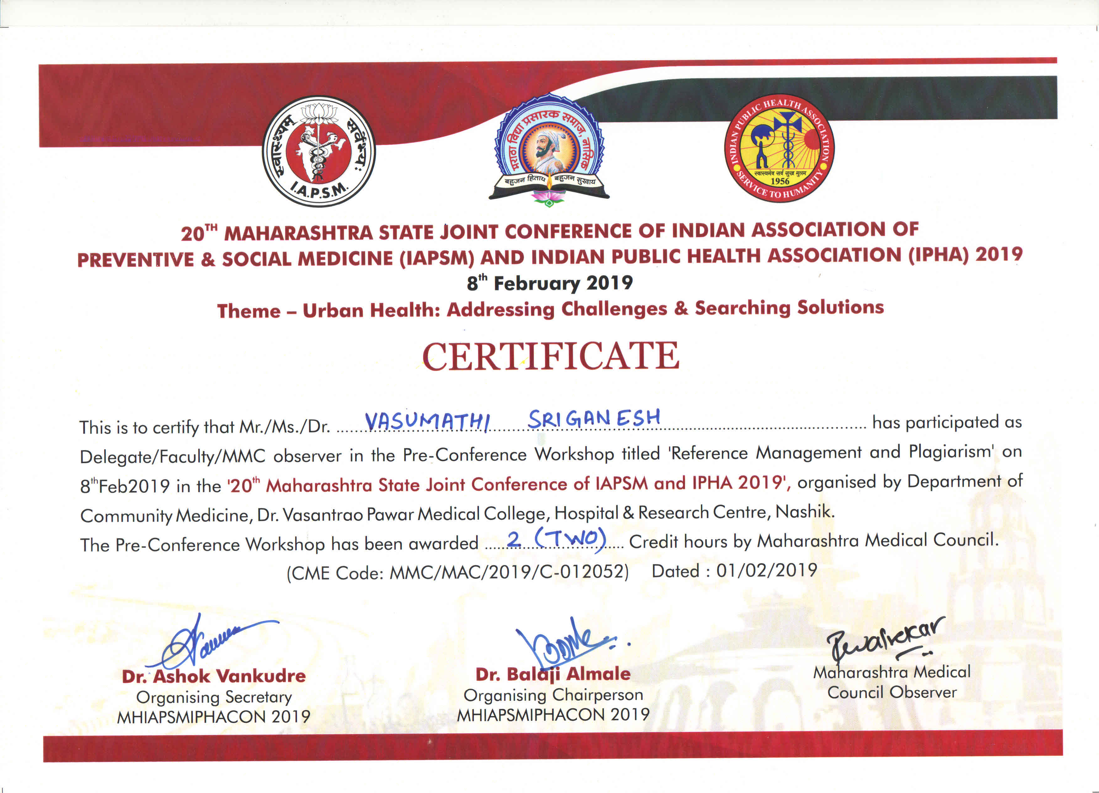 Joint Maharashtra State Conference of IAPSM & IPHA-Workshop