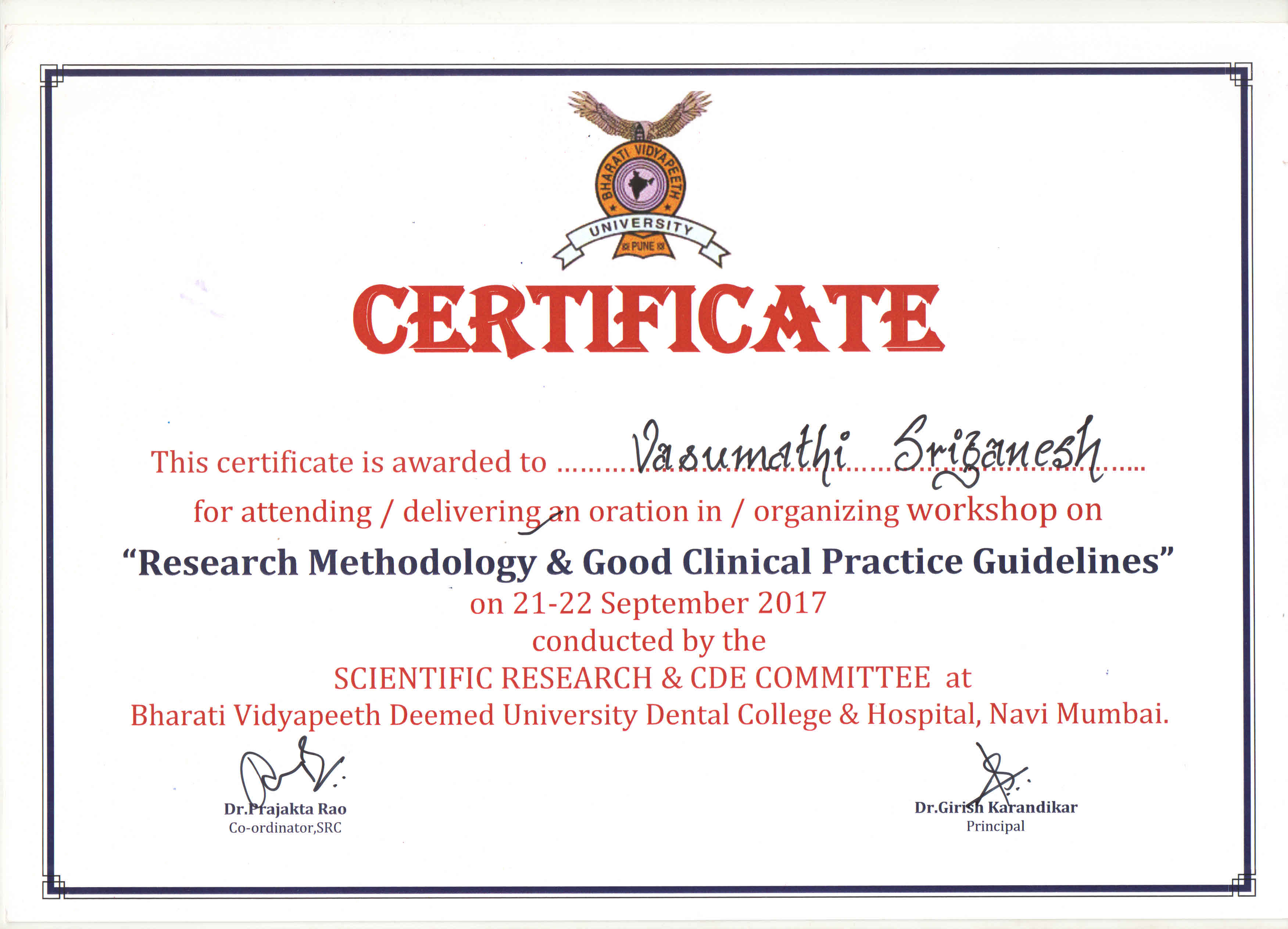 Bharati Vidyapeeth Dental College-Lecture