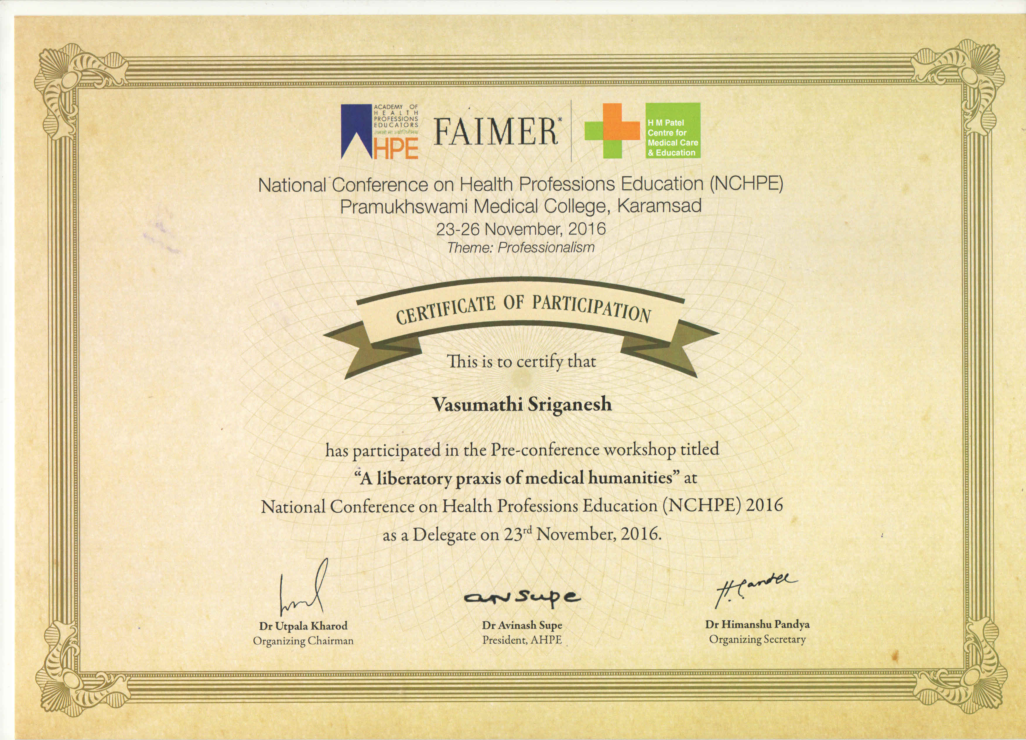 FAIMER-National Conference in Health Professions Education-Lecture