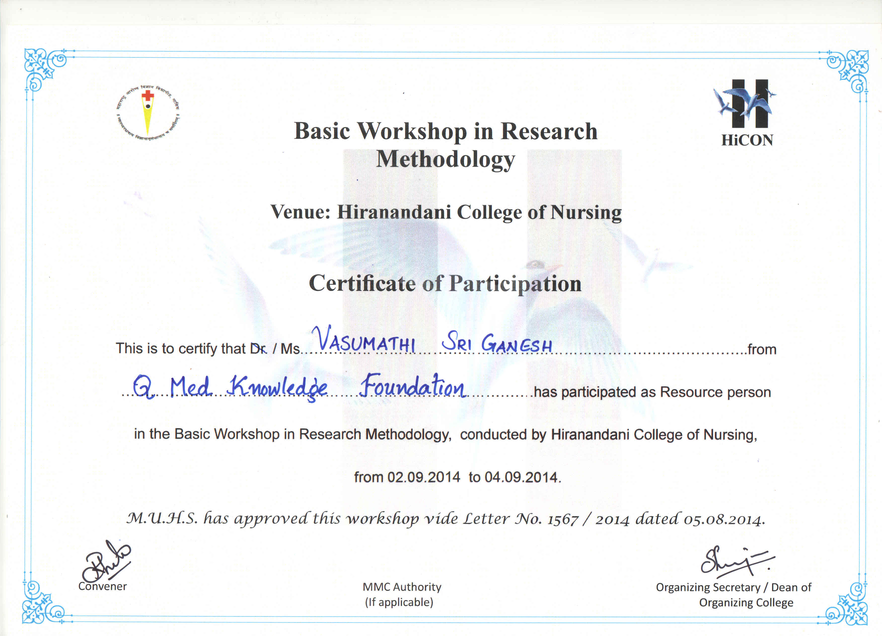 Hiranandani College of Nursing-Lecture