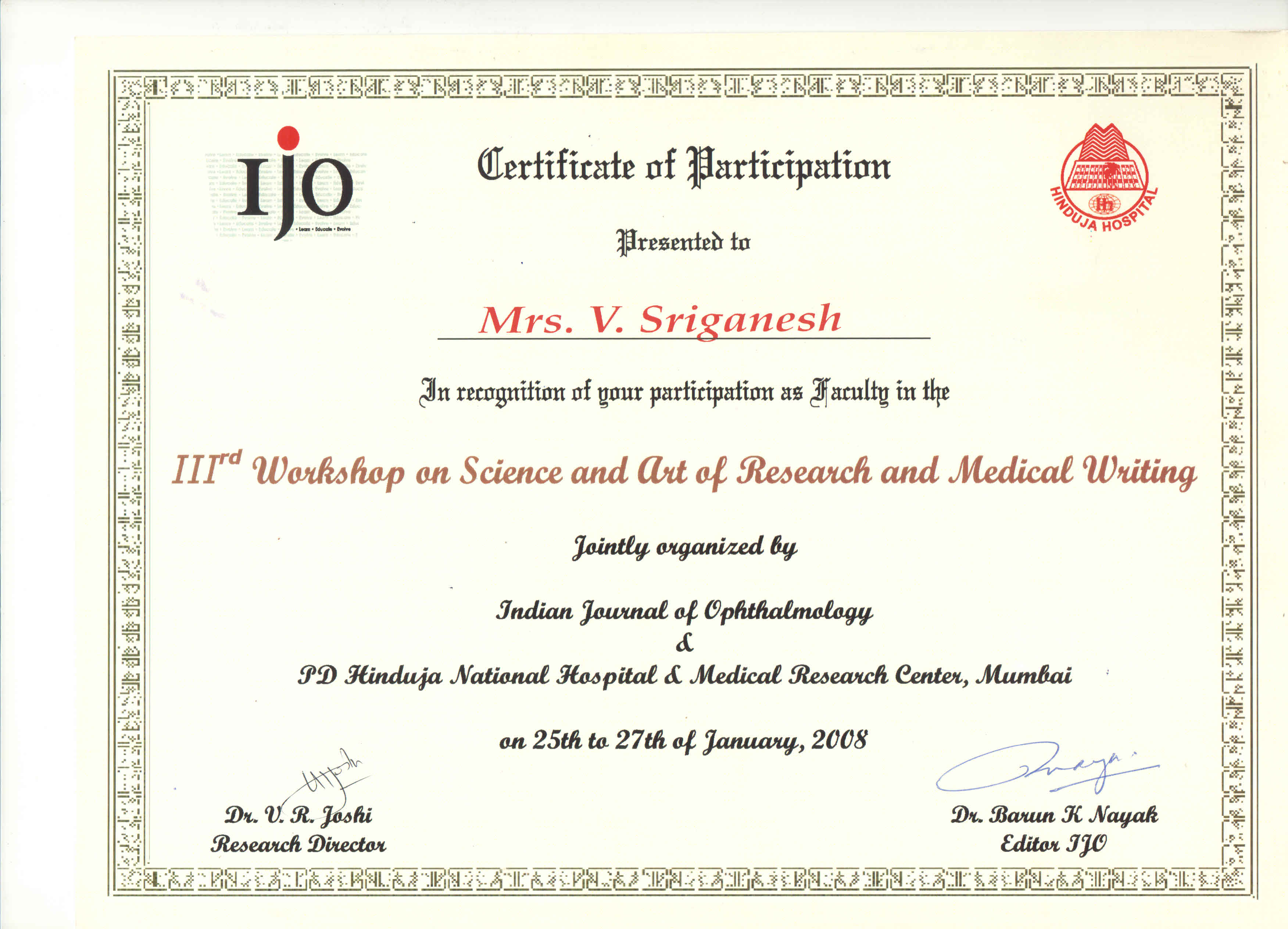 Indian Journal of Ophthalmology (IJO)-Lecture