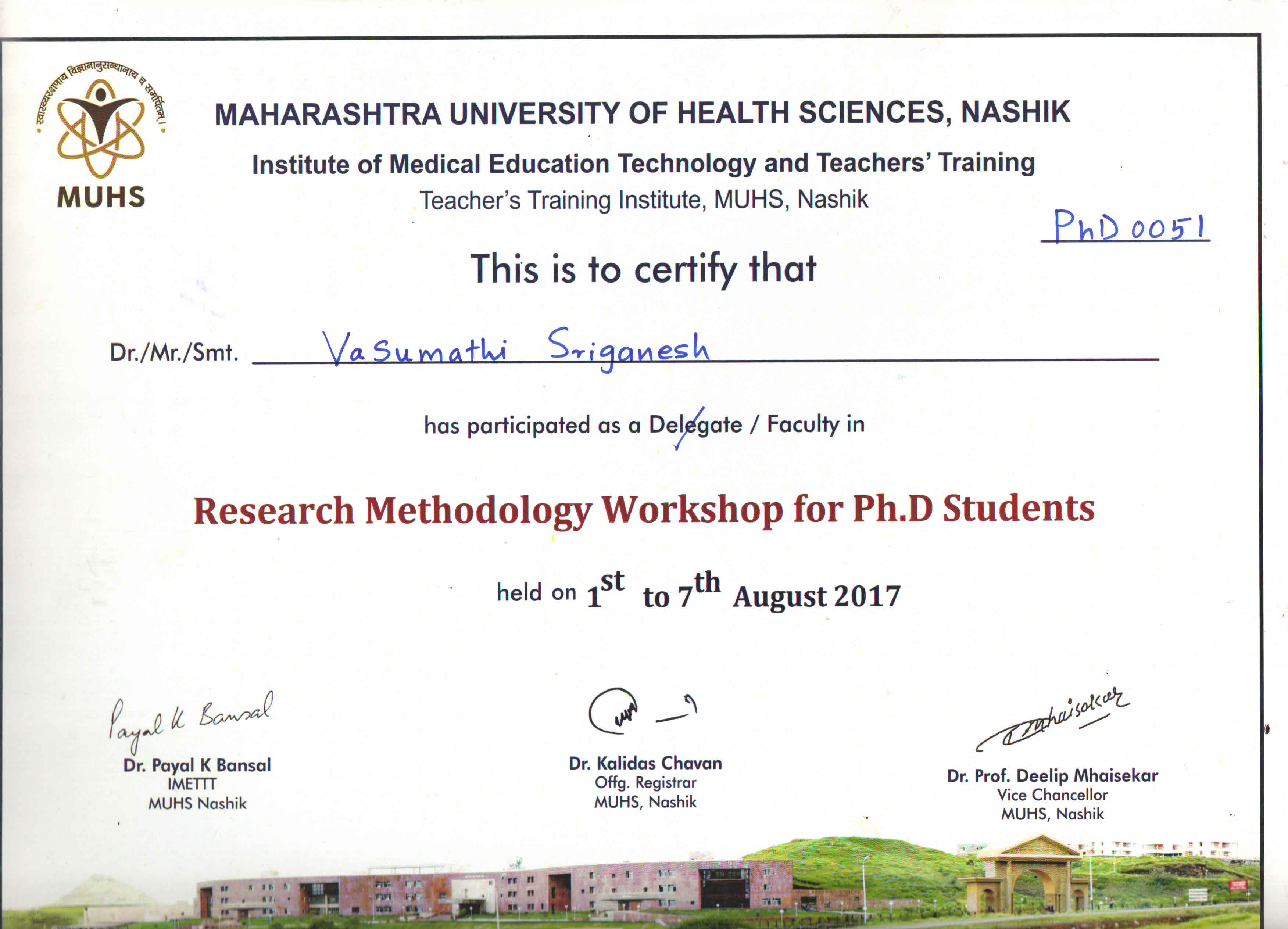 Maharashtra University of Health Sciences-Lecture