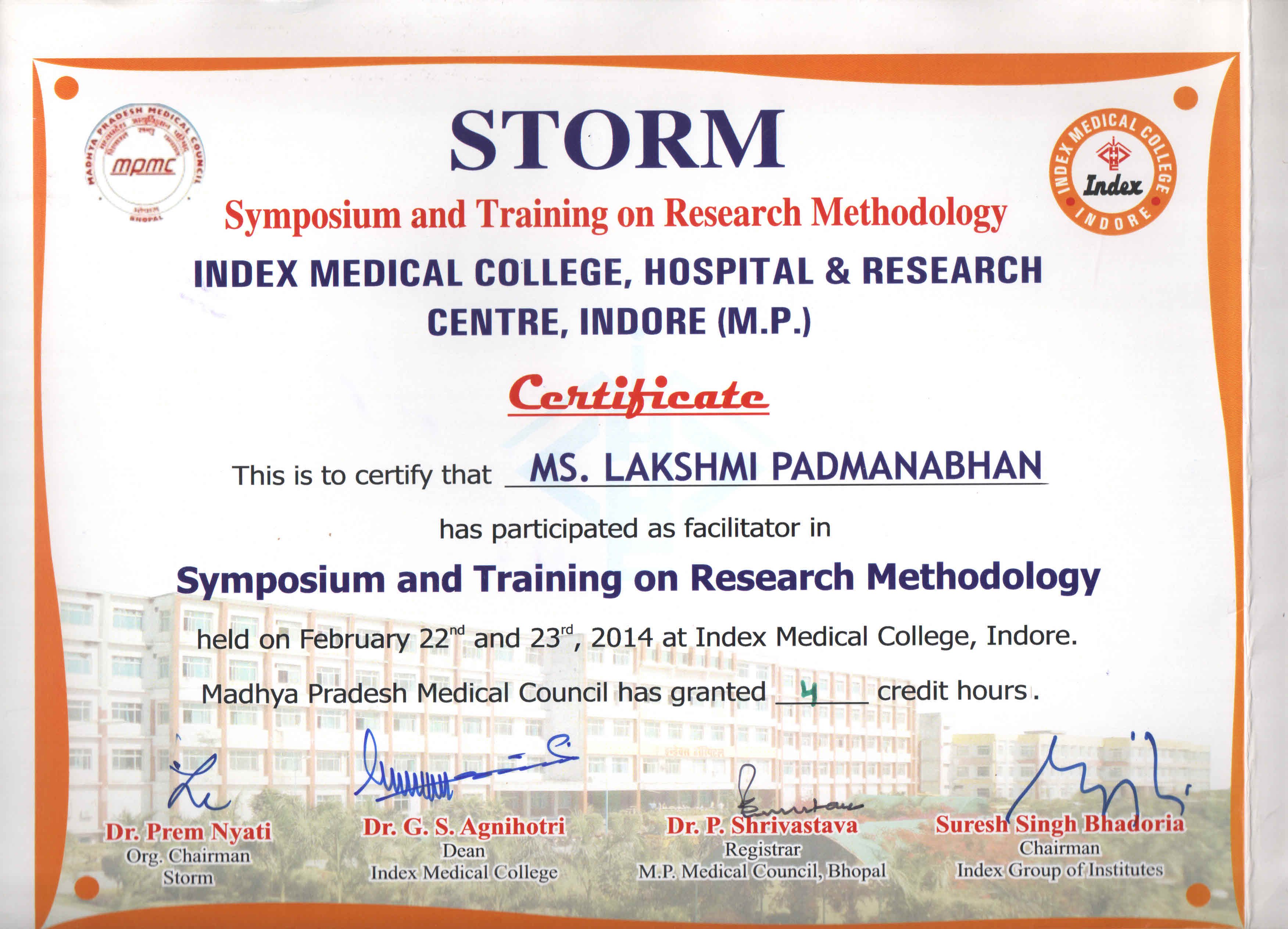 STORM (Symposium and Training on Research Methodology)-Lecture